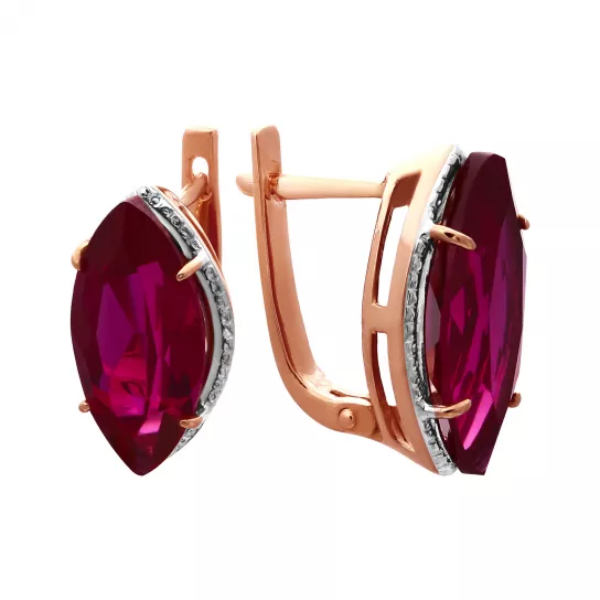 Серьги с корундом из золота