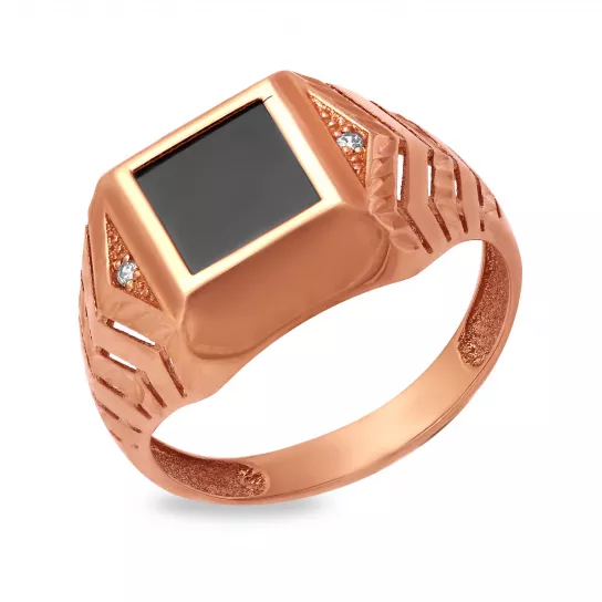 Кольцо с фианитом из золота