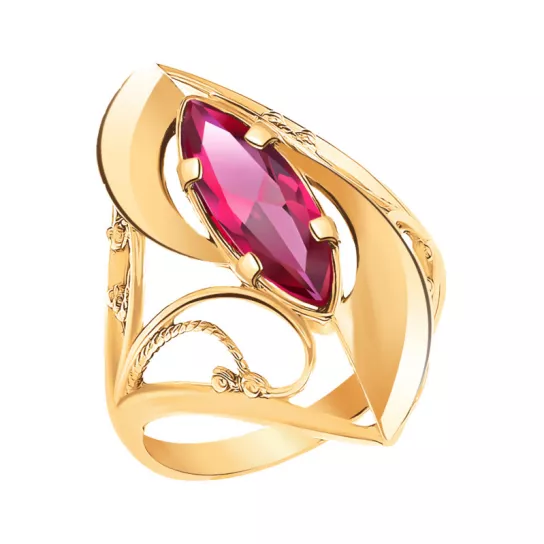 Кольцо с фианитом из золота