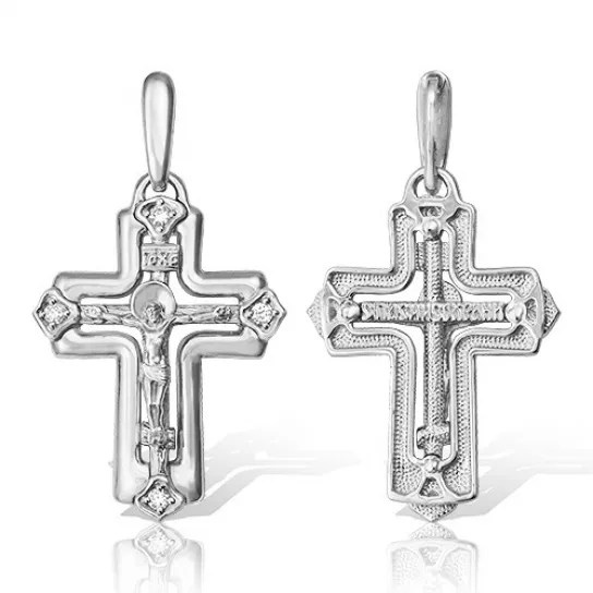 Крест с бриллиантами из золота