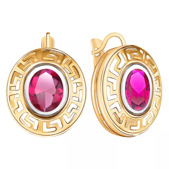 Серьги с фианитом из золота