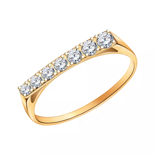 Кольцо с фианитом из золота