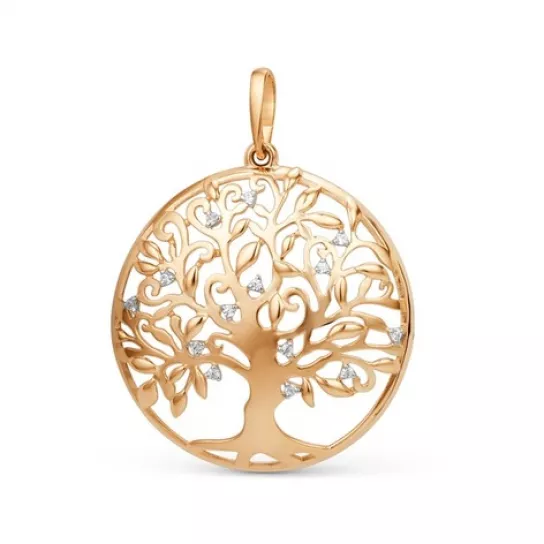 Подвеска с фианитом из золота