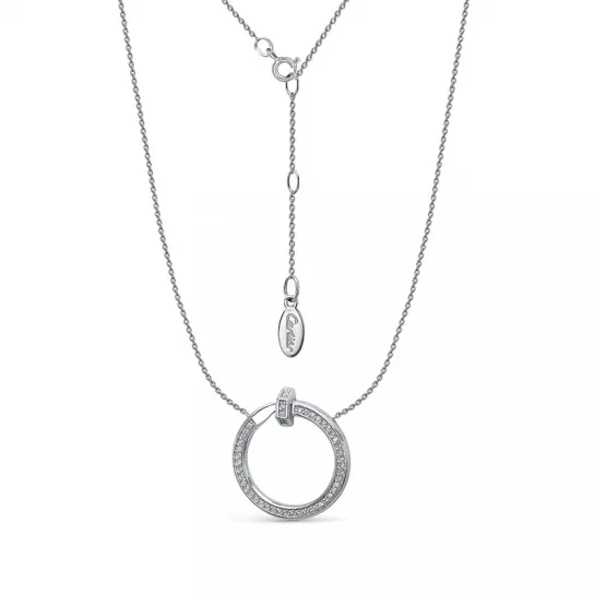 Колье с фианитом из серебра