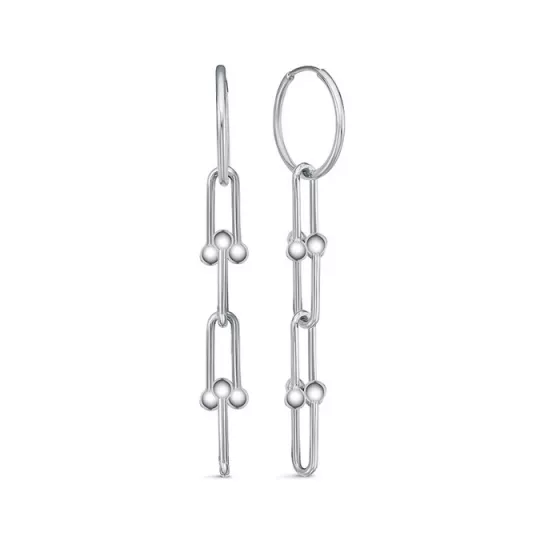 Серьги-конго из серебра