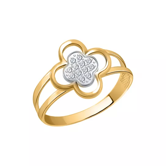 Кольцо с фианитом из золота