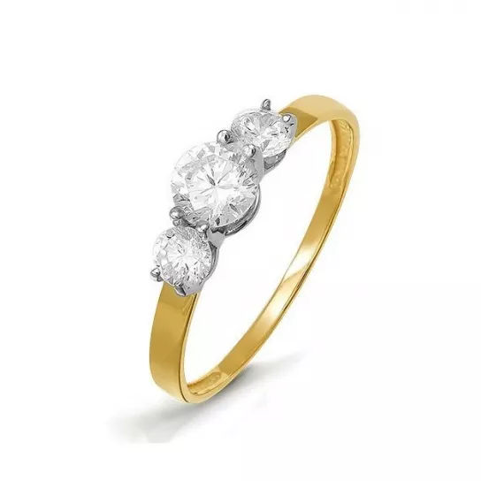 Кольцо с фианитом из золота