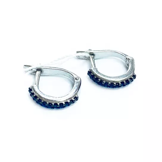 Серьги с сапфиром из серебра