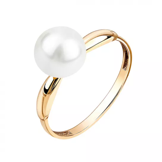 Кольцо с жемчугом из золота
