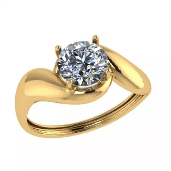 Кольцо с фианитом из золота