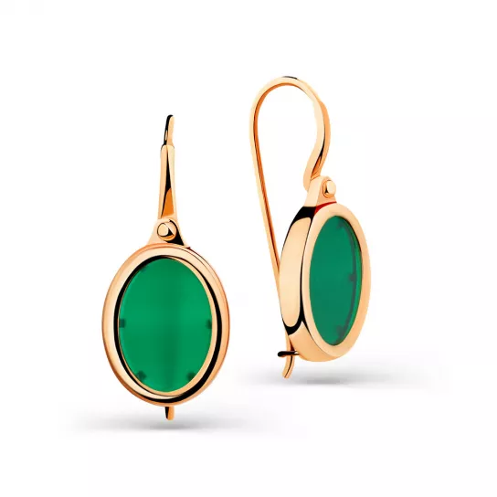 Серьги с агатом из золота