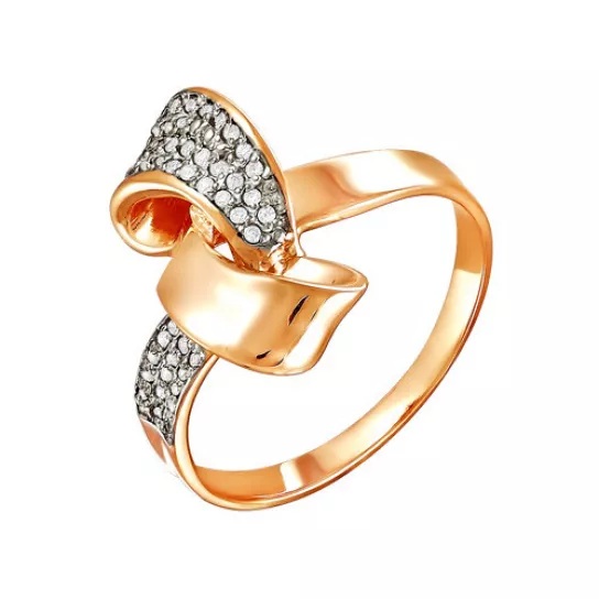 Кольцо с фианитом из золота