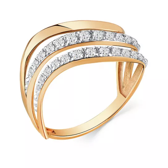 Кольцо с фианитом из золота