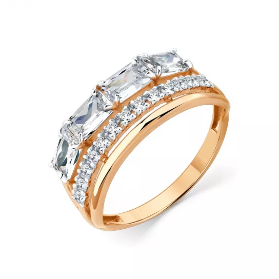 Кольцо с фианитом из золота