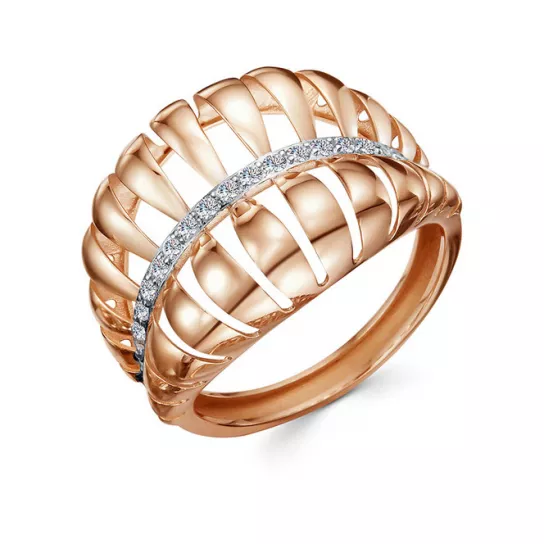 Кольцо с фианитом из золота