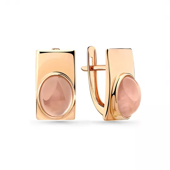 Серьги с кварцем из золота