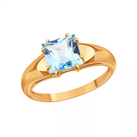 Кольцо с топазом из золота