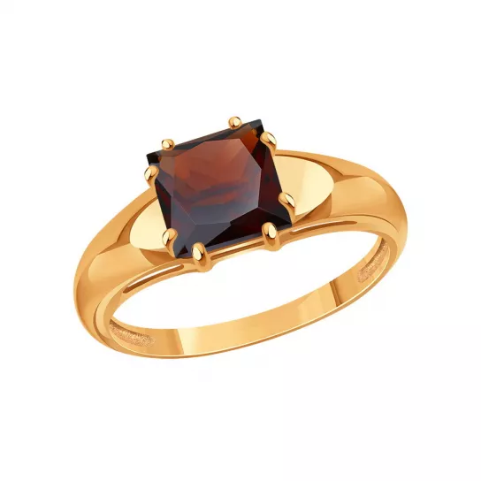 Кольцо с гранатом из золота