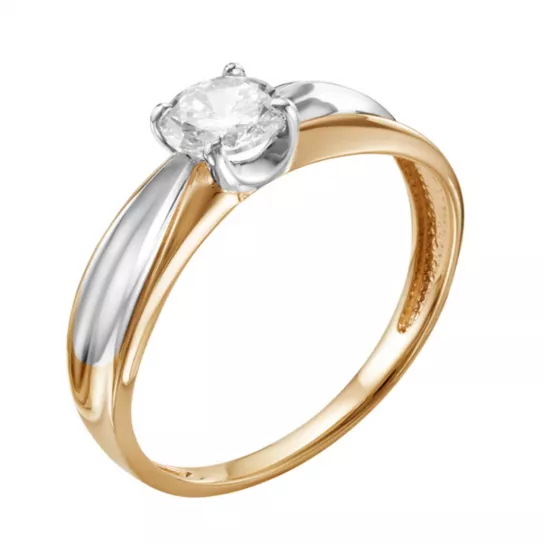 Кольцо с фианитом из золота