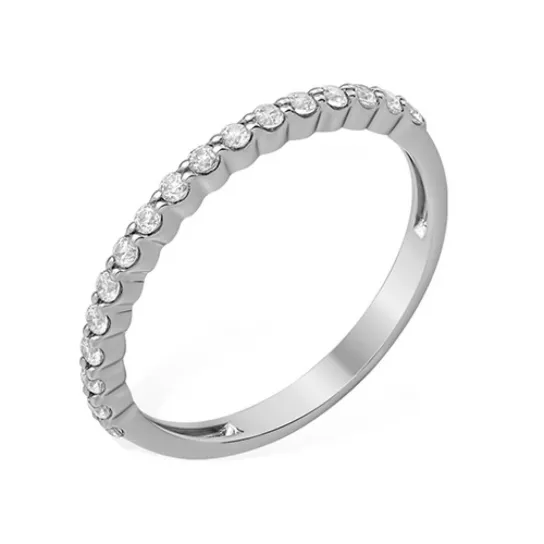 Кольцо с фианитом из серебра